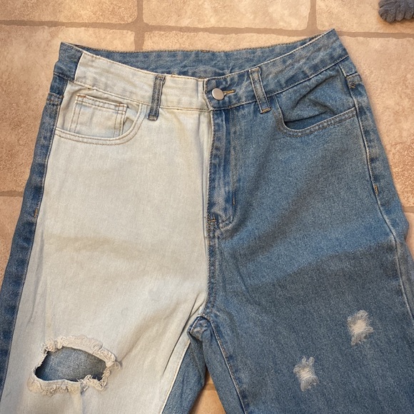 Two toned straight leg jeans - Picture 5 of 8